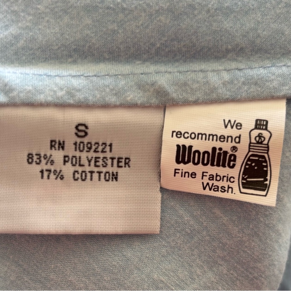 FERNANDO SANCHEZ VINTAGE Elegant Blue Women's Nightgown W/ Pink Piping - Picture 4 of 7